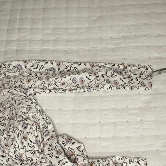 Free People Corduroy Baby Doll Mini Dress Women's S | Cream Floral | EUC - Picture 15 of 15